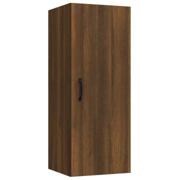 Hanging Wall Cabinet Brown Oak - 34.5x34x90 cm | HipoMarket