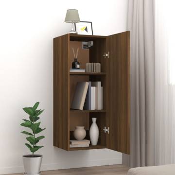 Hanging Wall Cabinet Brown Oak - 34.5x34x90 cm | HipoMarket