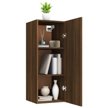 Hanging Wall Cabinet Brown Oak - 34.5x34x90 cm | HipoMarket