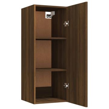 Hanging Wall Cabinet Brown Oak - 34.5x34x90 cm | HipoMarket