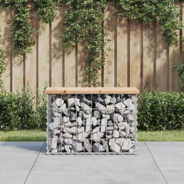 Garden Bench Gabion Design - Solid Pine 63x31.5x42 cm