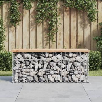 Garden Bench Gabion Design - Solid Pinewood 103x31.5x42 cm