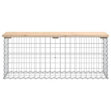 Garden Bench Gabion Design - Solid Pinewood 103x31.5x42 cm