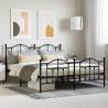 Metal Bed Frame with Headboard and Footboard Black 183x213 cm Colour black Size 183 x 213 cm Model with headboard & footboard 