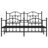 Elegant Black Metal Bed Frame with Headboard & Footboard