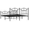 Elegant Black Metal Bed Frame with Headboard & Footboard