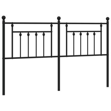 Metal Headboard Black 180 cm - Stylish & Sturdy Design