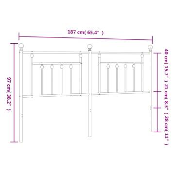 Metal Headboard Black 180 cm - Stylish & Sturdy Design