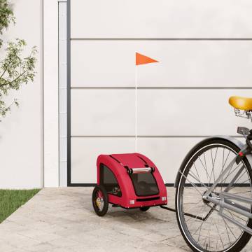 Durable Pet Bike Trailer - Red Oxford Fabric & Iron Design