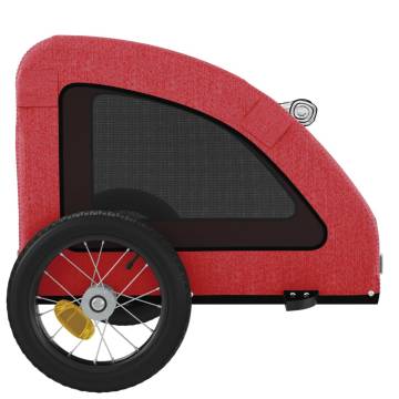 Durable Pet Bike Trailer - Red Oxford Fabric & Iron Design