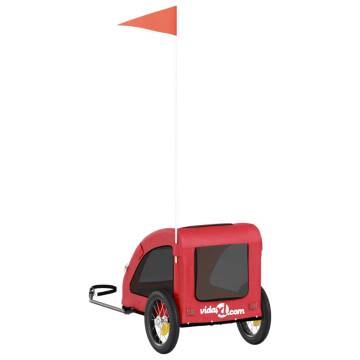 Durable Pet Bike Trailer - Red Oxford Fabric & Iron Design