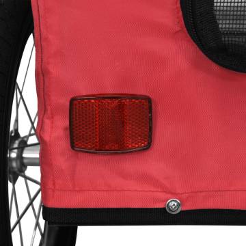 Durable Pet Bike Trailer - Red Oxford Fabric & Iron Design