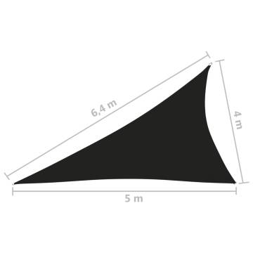 Black Sunshade Sail - Triangular Oxford Fabric 4x5x6.4 m