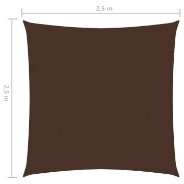 Sunshade Sail Oxford Fabric 2.5x2.5m Brown - Protect Against Sun & Rai