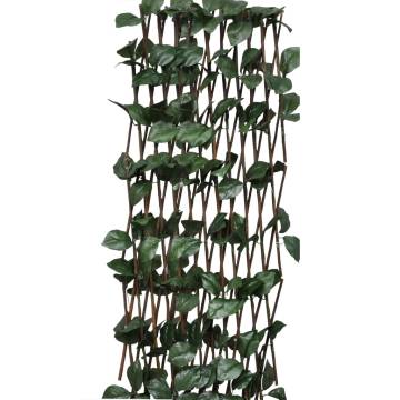 Willow Trellis Fences with Artificial Leaves - 5 pcs