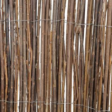 Natural Willow Fence 5x1m for Your Garden | HipoMarket