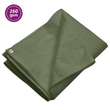 Tarpaulin 260 g/m² 4x4 m Green HDPE - Versatile & Durable