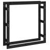 Firewood Rack Black - Solid Pine, 100x25x100 cm | HipoMarket