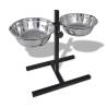 Adjustable Double Diner Pet Dog Feeding Stand with 2 Bowls