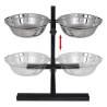 Adjustable Double Diner Pet Dog Feeding Stand with 2 Bowls