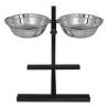 Adjustable Double Diner Pet Feeding Stand & Stainless Steel Bowls