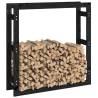 Firewood Rack Black - Solid Pine, 100x25x100 cm | HipoMarket