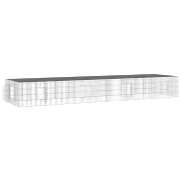 Durable 4-Panel Rabbit Cage - 433x109 cm Galvanised Iron