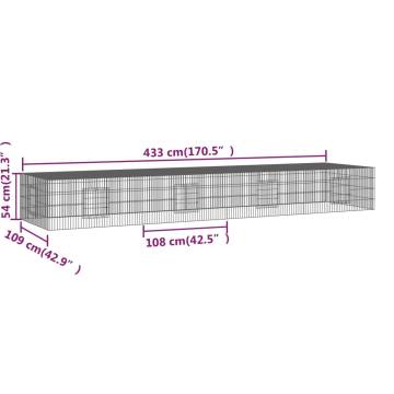 Durable 4-Panel Rabbit Cage - 433x109 cm Galvanised Iron