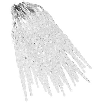 Christmas Icicle Lights - 40pcs Warm White with Remote Control