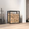 Firewood Rack Matt Black 50x28x56 cm Steel Colour black Size 50 x 28 x 56 cm 