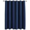 Blue Blackout Curtain with Metal Rings - 290x245 cm