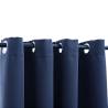 Blue Blackout Curtain with Metal Rings - 290x245 cm