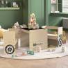 3 Piece Kids Table and Chair Set Off-road Car Design MDF Colour beige 