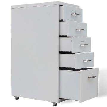 File Cabinet with 5 Drawers - Grey Steel 68.5 cm | HipoMarket