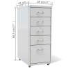 File Cabinet with 5 Drawers - Grey Steel 68.5 cm | HipoMarket