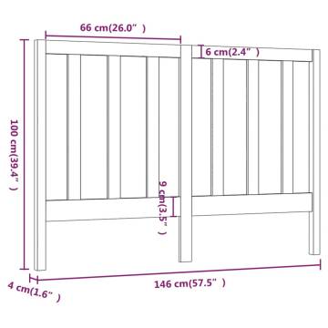 Honey Brown Bed Headboard - Solid Pine Wood | HipoMarket