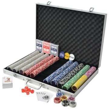 Poker Set with 1000 Laser Chips in Aluminium Case