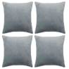 Cushion Covers 4 pcs Velour 40x40 cm Grey - Hipomarket