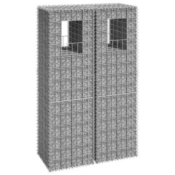 Gabion Basket Posts - 2 pcs 40x40x140 cm Iron | HipoMarket