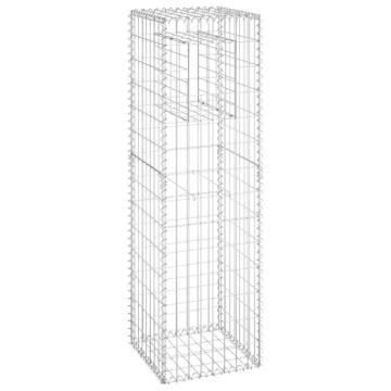 Gabion Basket Posts - 2 pcs 40x40x140 cm Iron | HipoMarket