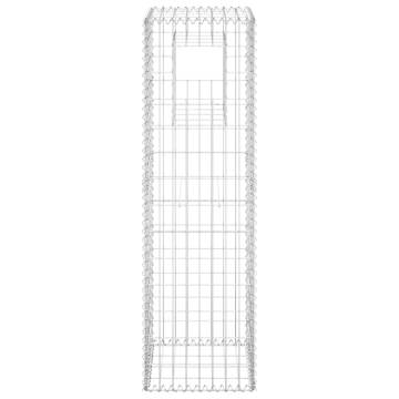 Gabion Basket Posts - 2 pcs 40x40x140 cm Iron | HipoMarket