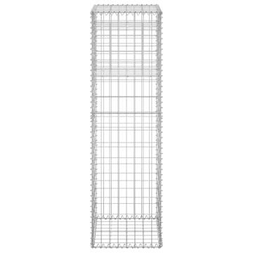 Gabion Basket Posts - 2 pcs 40x40x140 cm Iron | HipoMarket