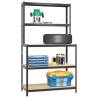 5-Layer Work Table with Shelves - Anthracite Steel & Wood