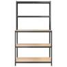 5-Layer Work Table with Shelves - Anthracite Steel & Wood