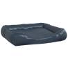 Luxurious Dark Blue Dog Bed - Faux Leather 80x68x23 cm