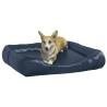 Luxurious Dark Blue Dog Bed - Faux Leather 80x68x23 cm