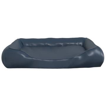 Luxurious Dark Blue Dog Bed - Faux Leather 80x68x23 cm