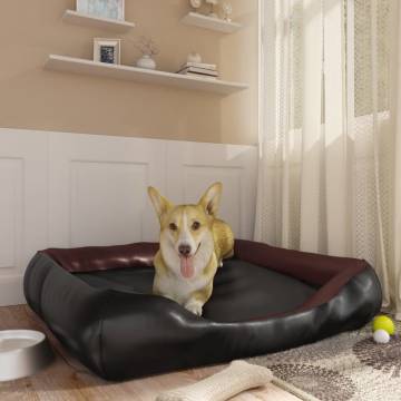 Dog Bed Black & Brown 105x80 cm Faux Leather - Stylish & Comfy