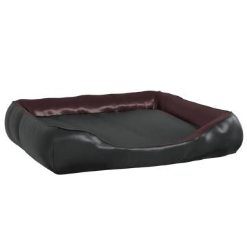 Dog Bed Black & Brown 105x80 cm Faux Leather - Stylish & Comfy