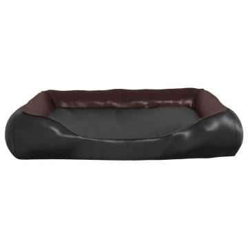 Dog Bed Black & Brown 105x80 cm Faux Leather - Stylish & Comfy